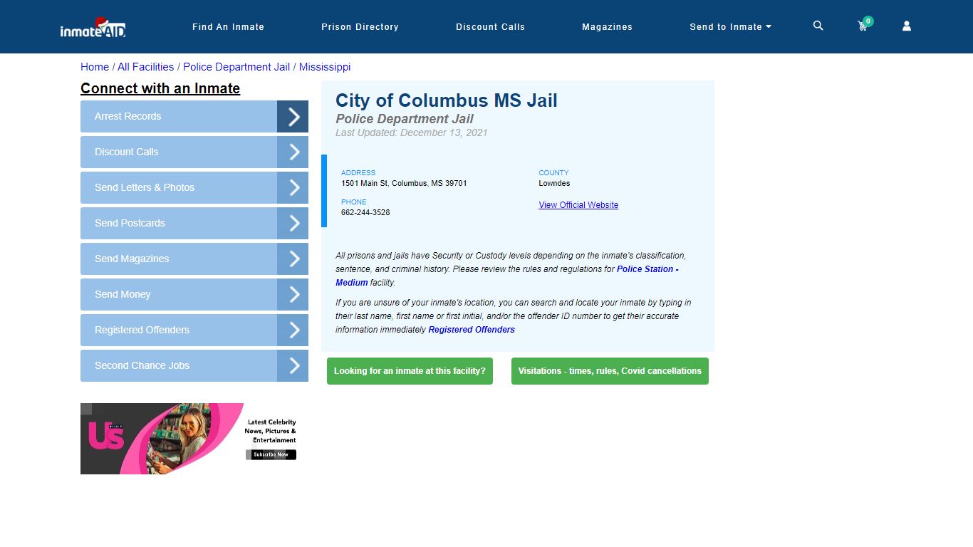 City of Columbus MS Jail & Inmate Search - Columbus, MS