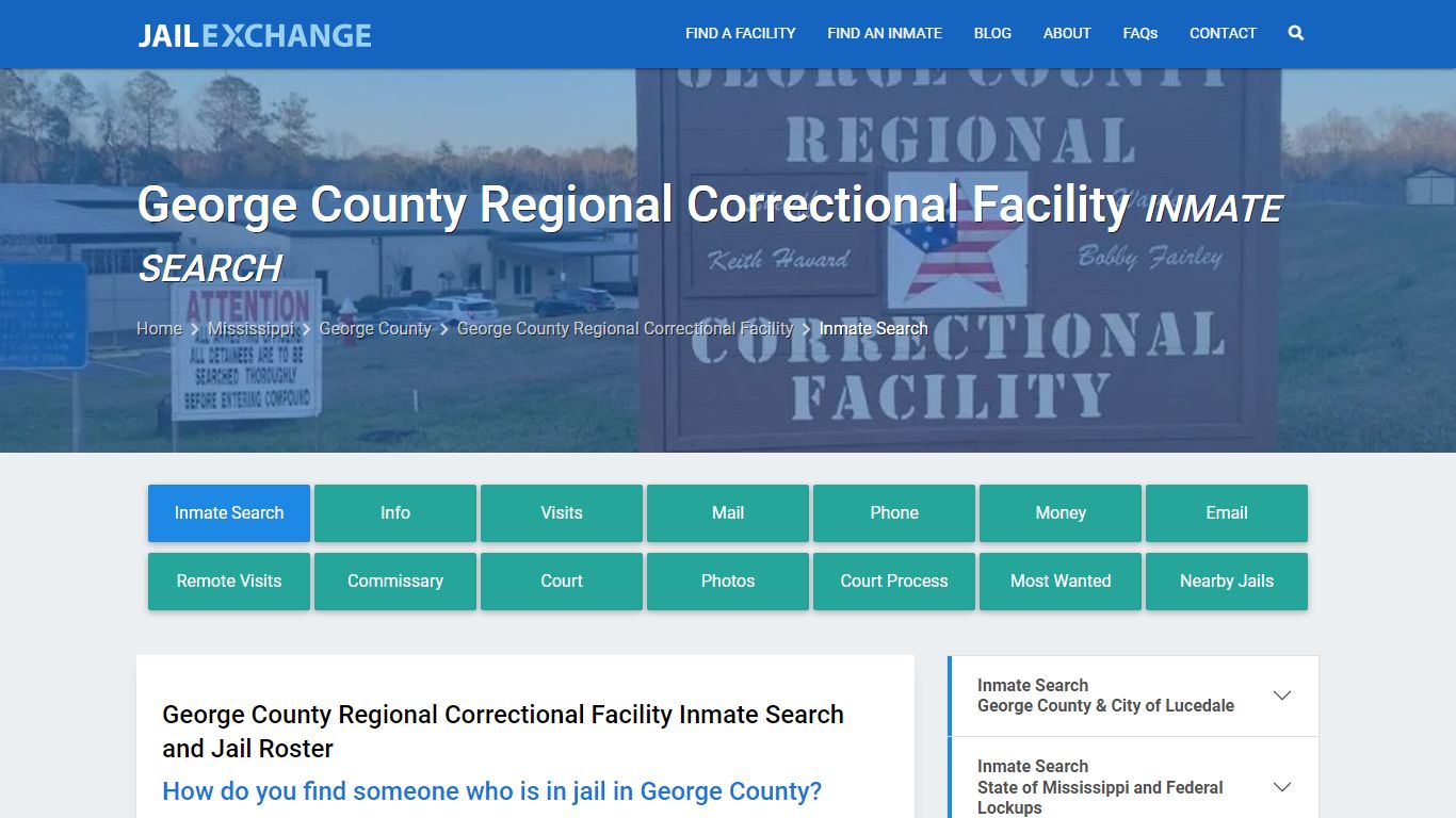 George County Regional Correctional Facility Inmate Search - Jail Exchange